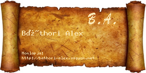 Báthori Alex névjegykártya