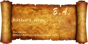 Báthori Alex névjegykártya
